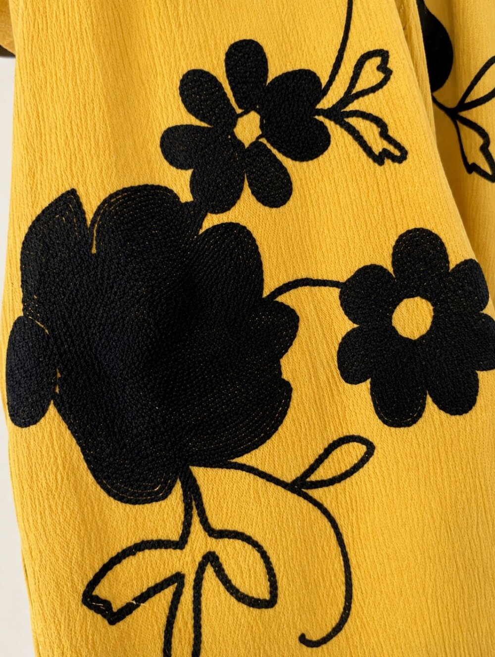 LIV Sunflower Yellow Tunic With Embroidered Flowers - Picture 2 of 5